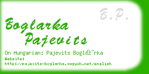 boglarka pajevits business card